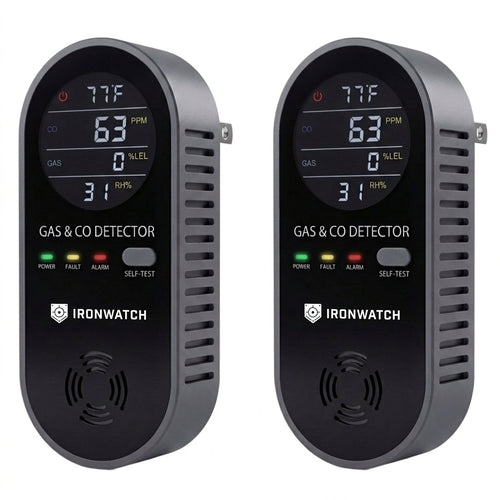 Ironwatch CO & Gas Detector — 2-Pack