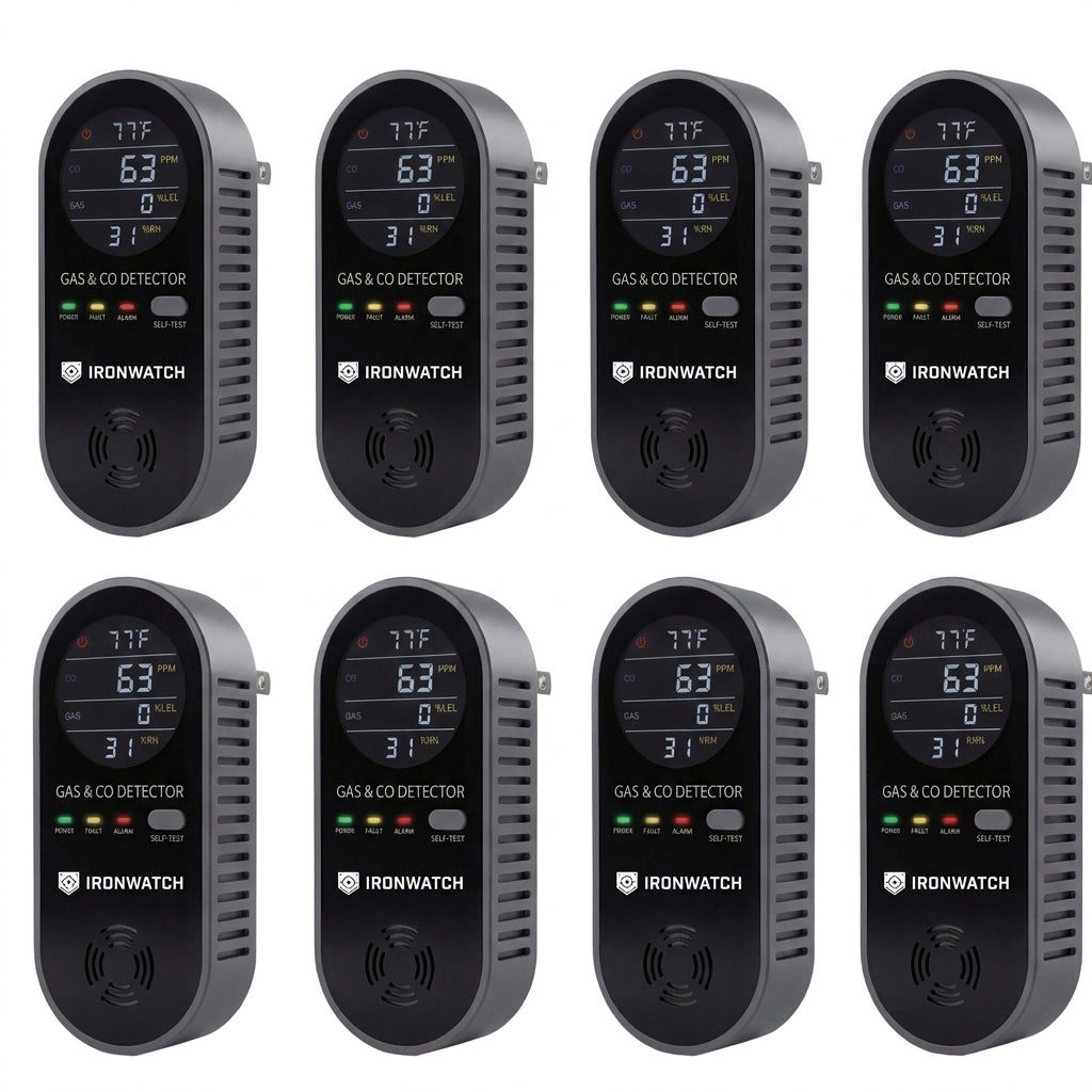 Ironwatch CO & Gas Detector — 8-Pack