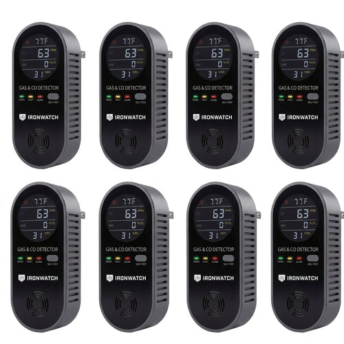 Ironwatch CO & Gas Detector — 8-Pack