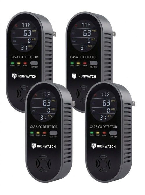 Ironwatch CO & Gas Detector — 4-Pack